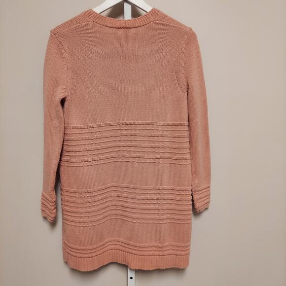 Old Navy Pink Longline Duster Cardigan M Cozy Open Front Minimal - Picture 4 of 6